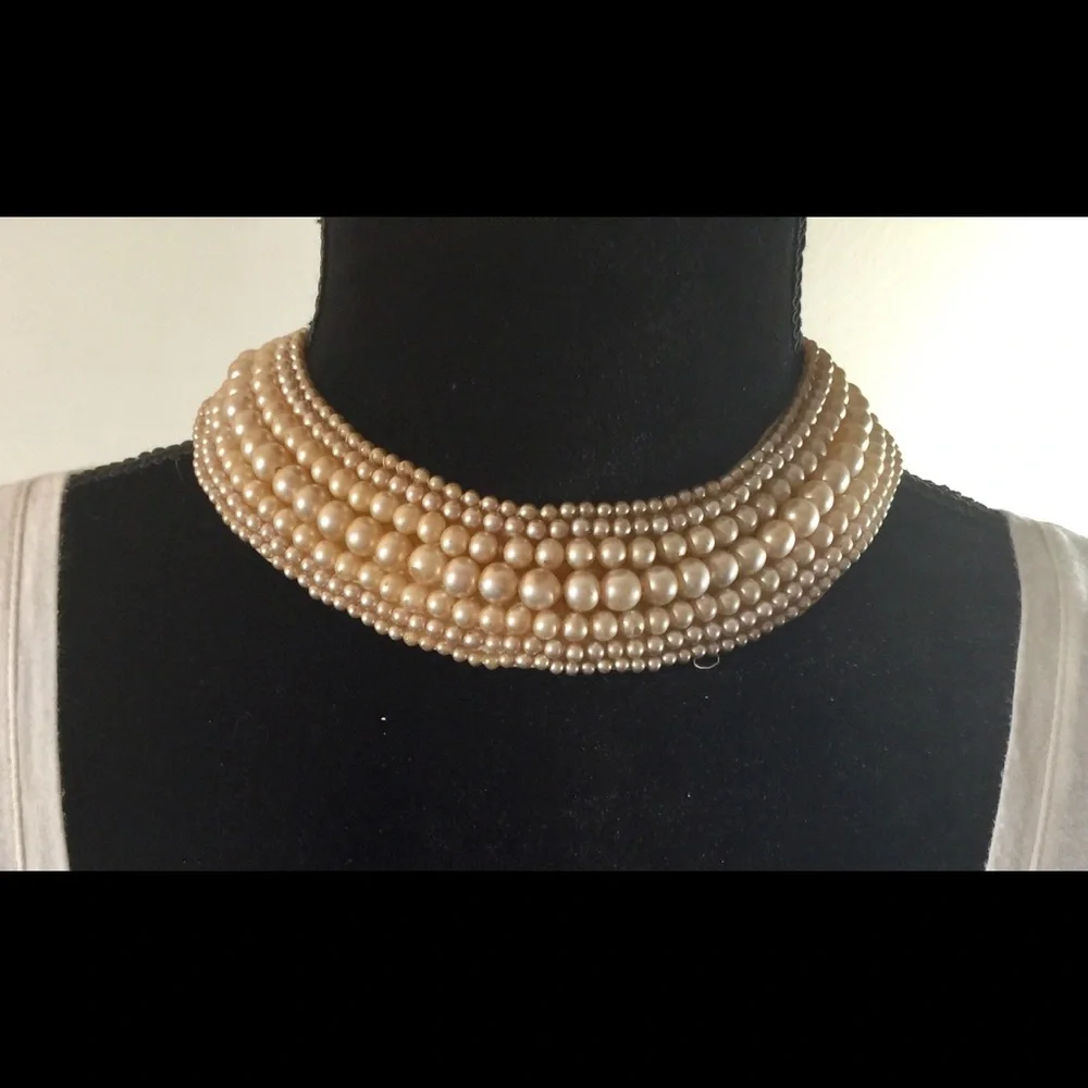 Vtg 50’s Faux Pearl Collar Glentex “Made in Japan”